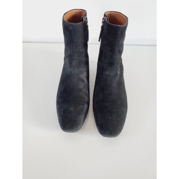 AQUATALIA Womens Shoes Waterproof Block Heel Bootie Black Suede Sz 7.5 Side Zip - Picture 6 of 13